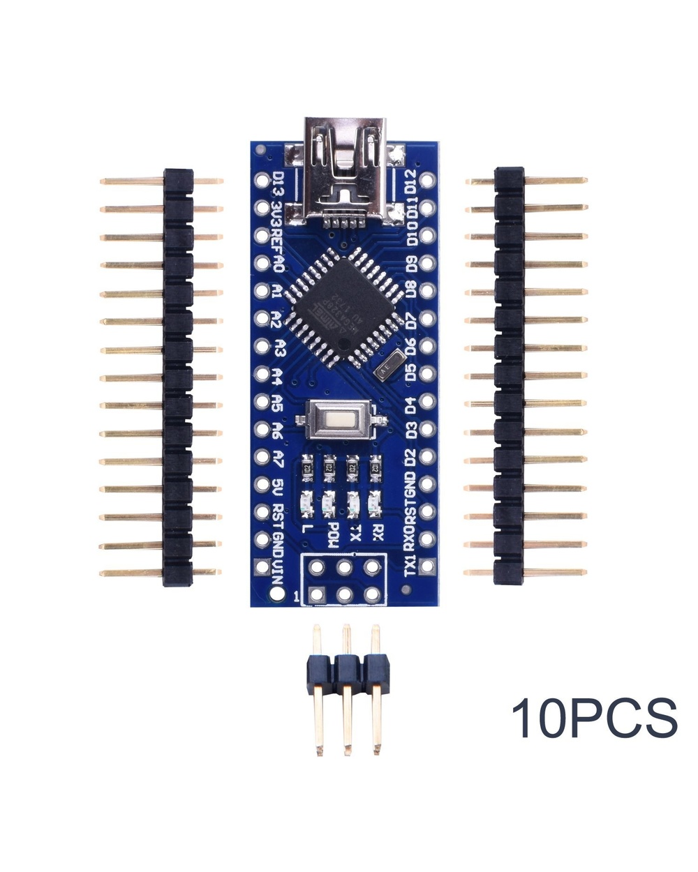 10Pcs/Lot Mini Nano V3.0 Atmega328p Module Boards 5V 16M Micro Controller Board Modules For Arduino front-2