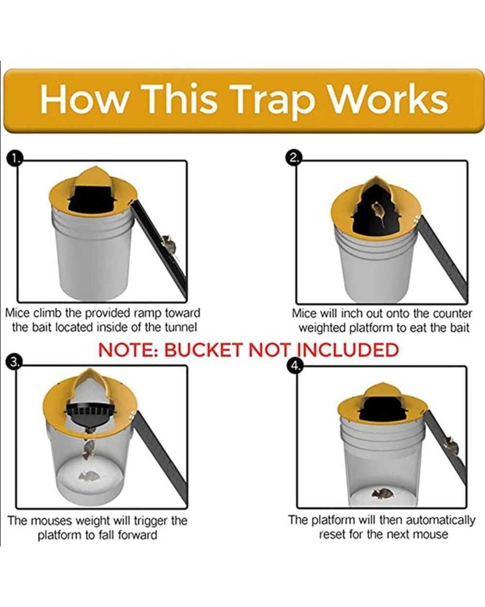 Smart Flip N Slide Bucket Lid Mouse Trap