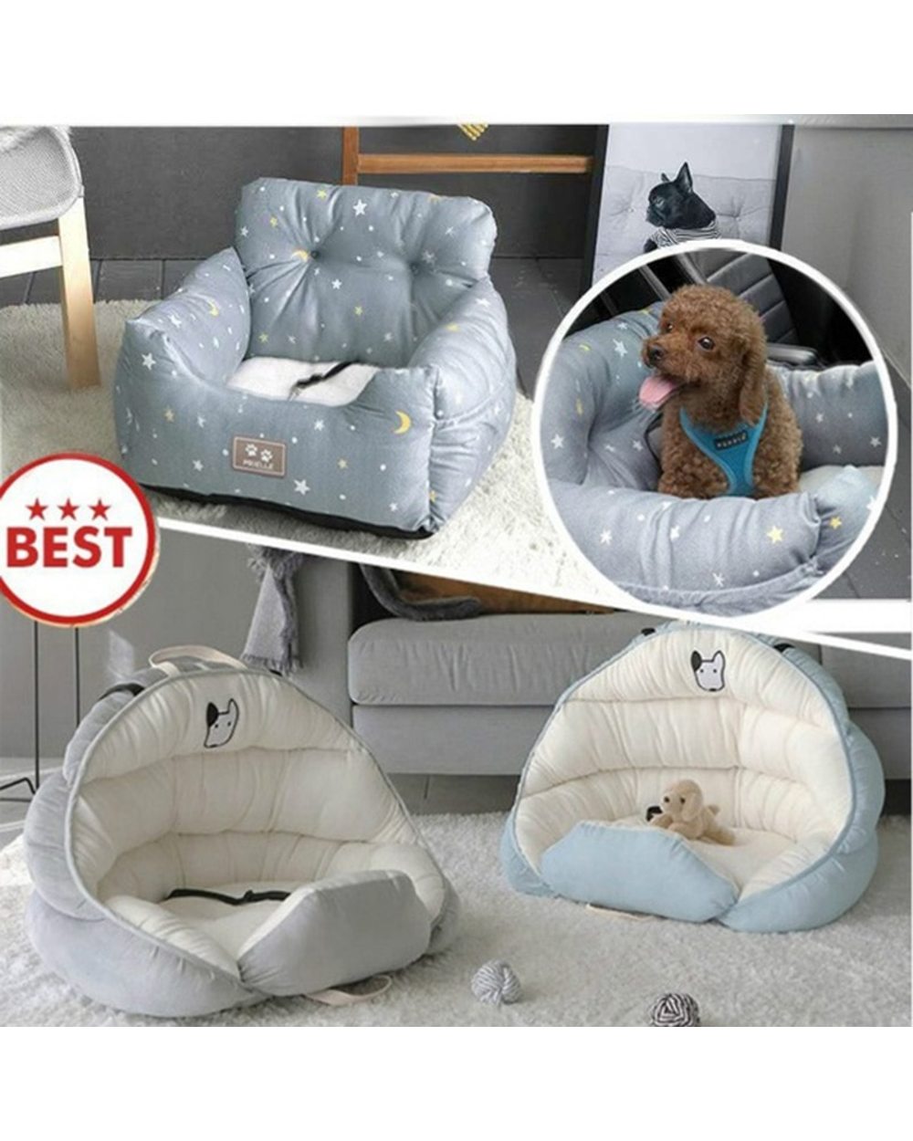 Universal Pet Carrier Car Seat Pad with Safety Belt Cat Puppy Bag Safe Carry House Dog Seat Bag Basket Pet Car front-5