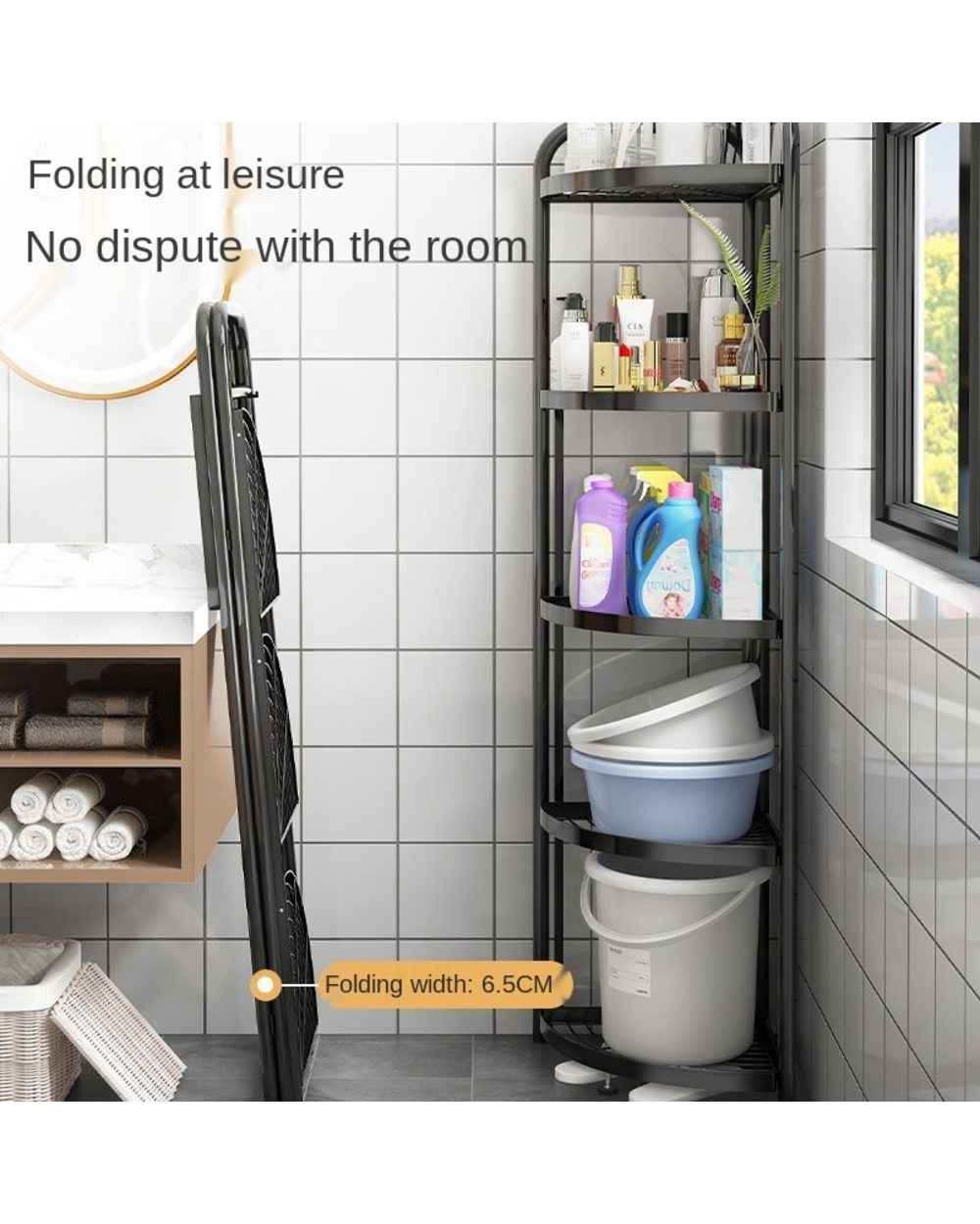 No Installation Multi-layer Tripod Folding Storage Rack front-1