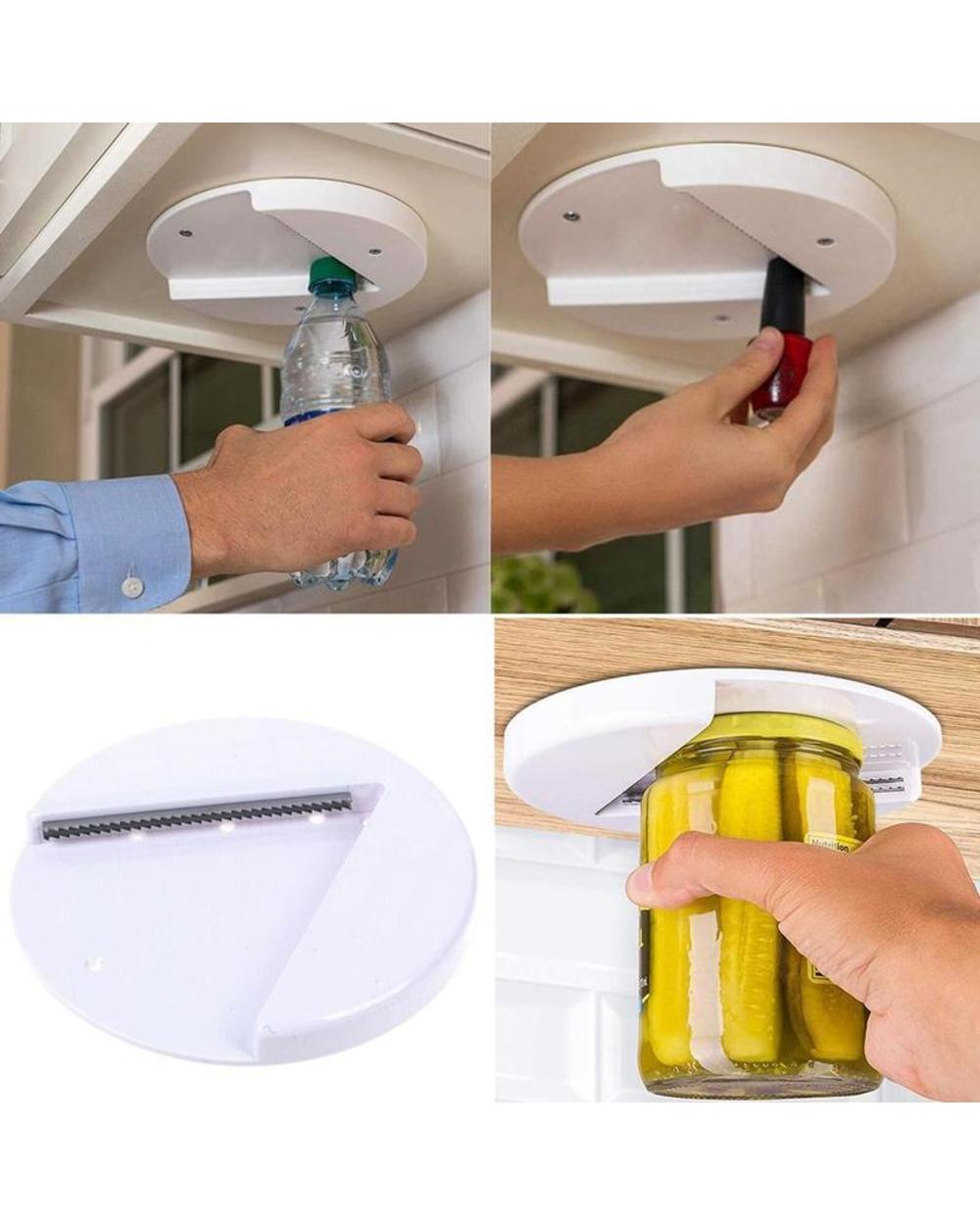 The Grip Jar Opener Under Cabinet Lid Opener Opens Any Size Type of Lid for Arthritis Weak Hands and Seniors Accessories front-0