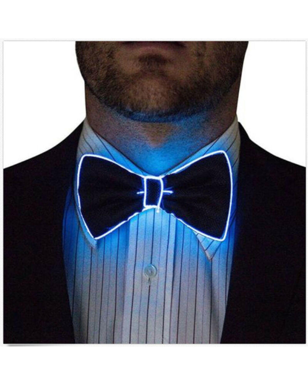 Led Light Up Mens Bow Tie Necktie Luminous Flashing For Dance Party Christmas Evening Party Decoration front-2