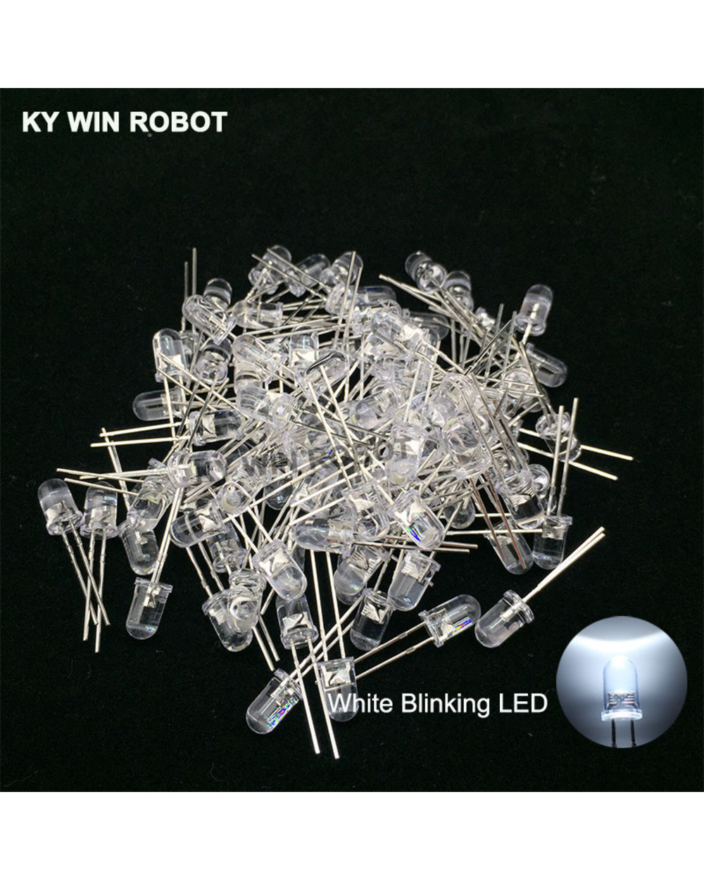 50Pcs 5Mm White Green Red Blue Yellow Light-Emitting-Diode Automatic Flashing Led Flash Control Blinking 5 Mm Led Diode front-4