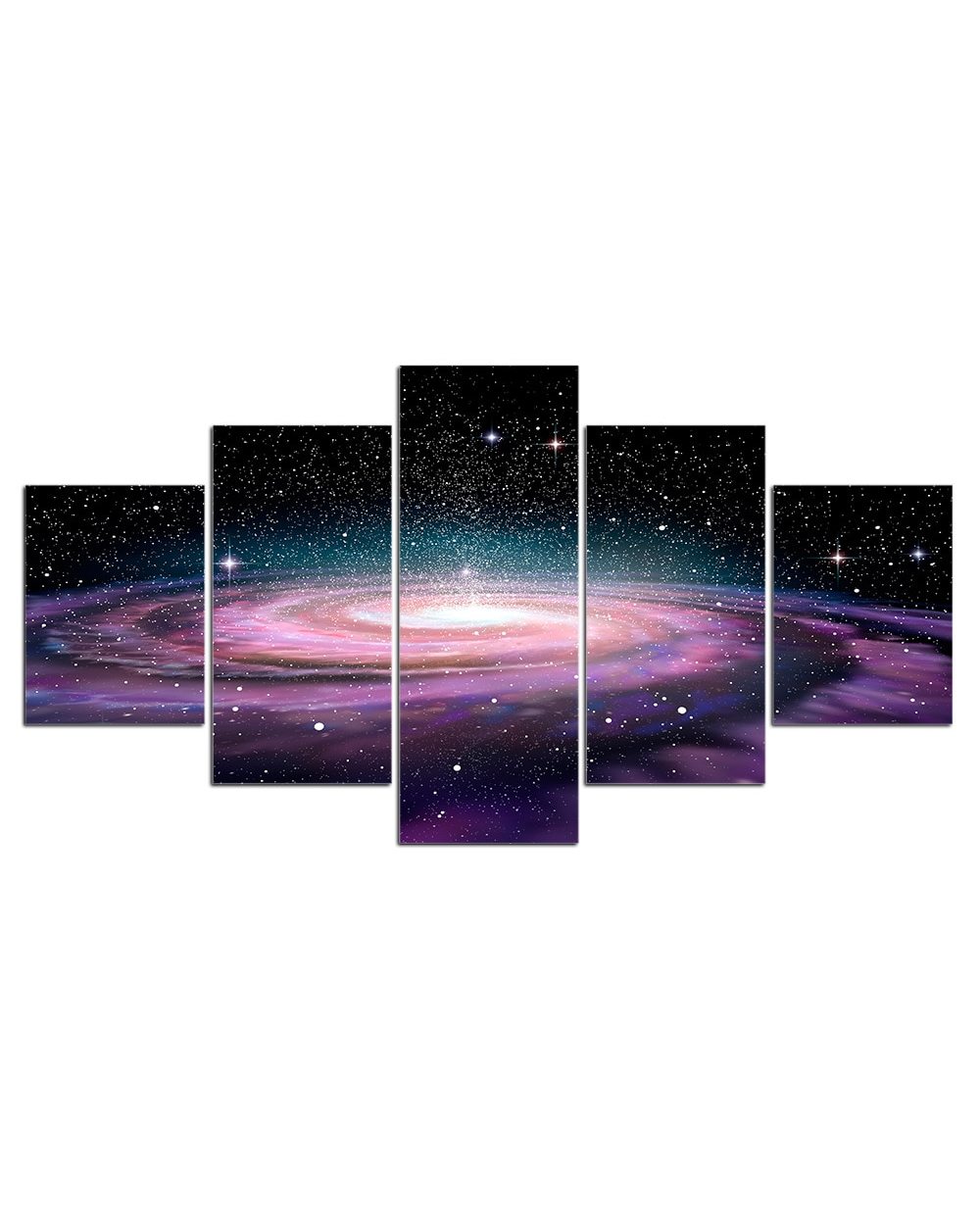 Planet Space Universe Picture Print Space 5 Panel Canvas Art Wall Decor front-1