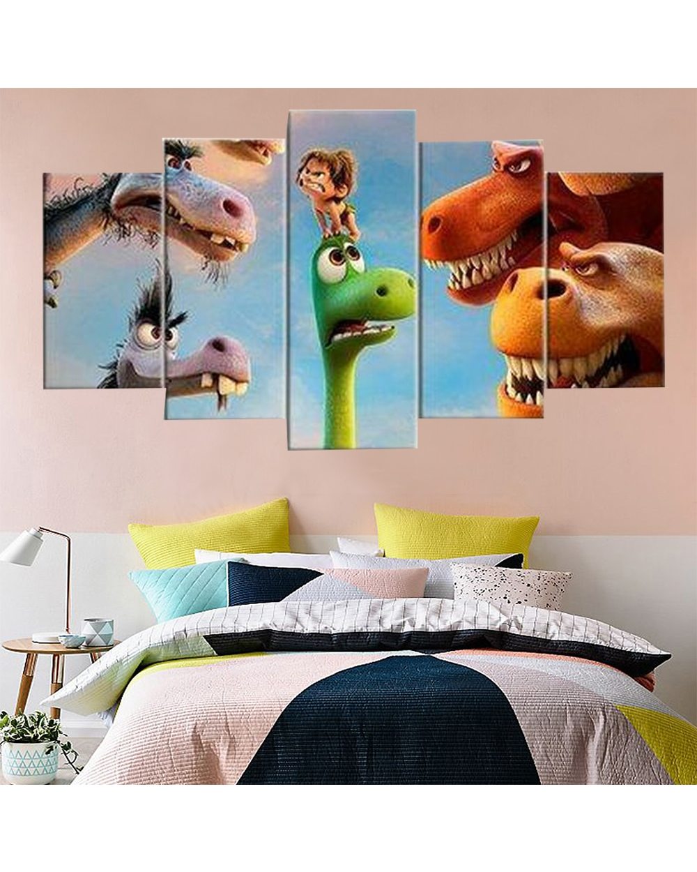 Good Dinosaur Kids Movie Picture Print Cartoon 5 Panel Canvas Art Wall Decor front-1