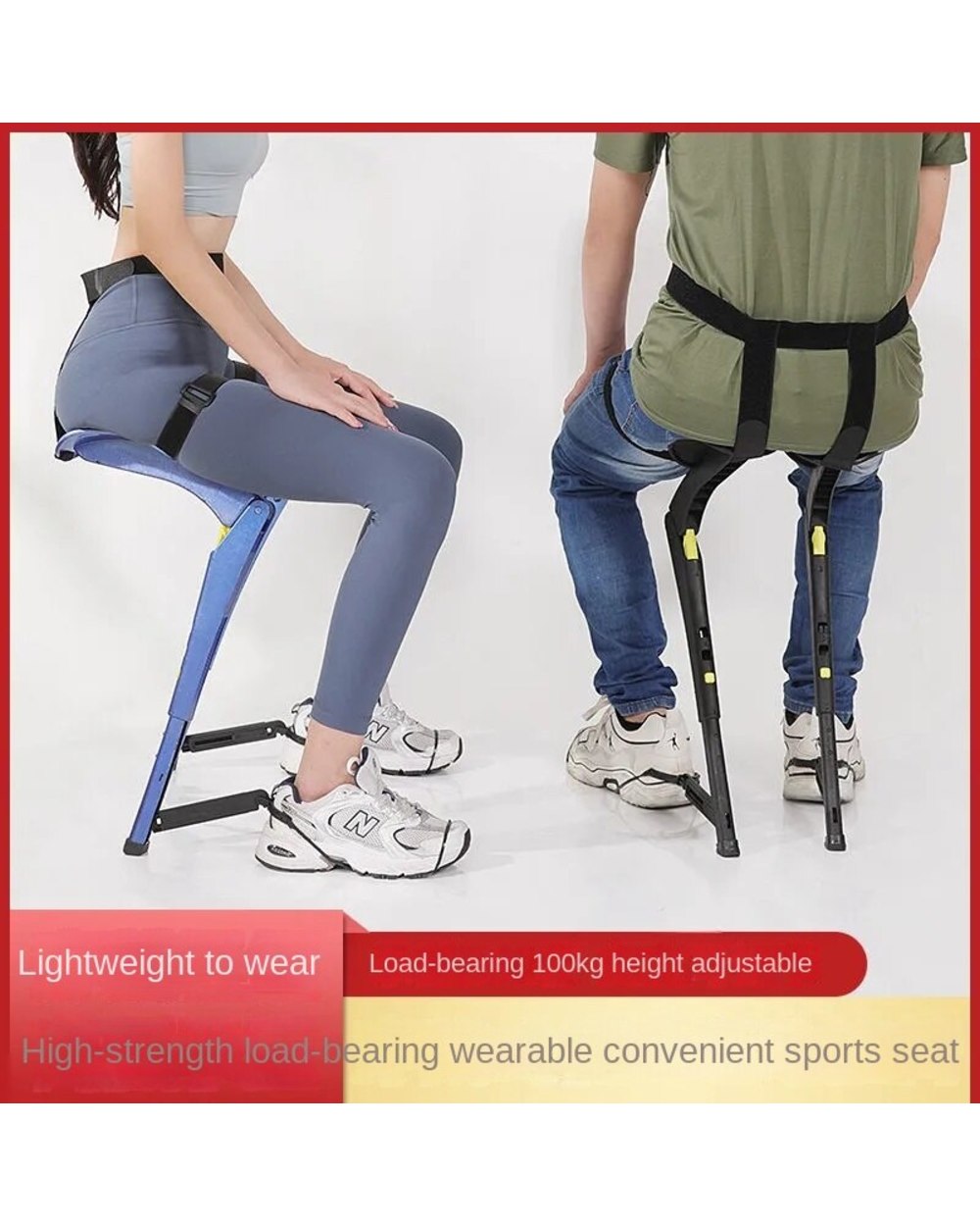 New Exoskeleton Wearable Sports Lightweight Folding Chair Fishing