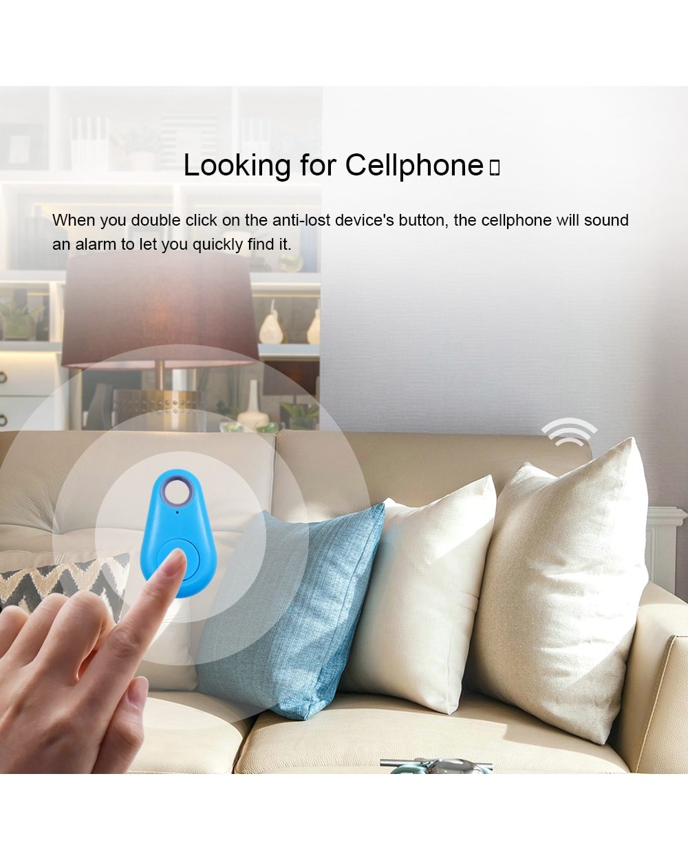 Mini Anti Lost Alarm Wallet KeyFinder Smart Tag Bluetooth Tracer GPS Locator Keychain Pet Dog front-4