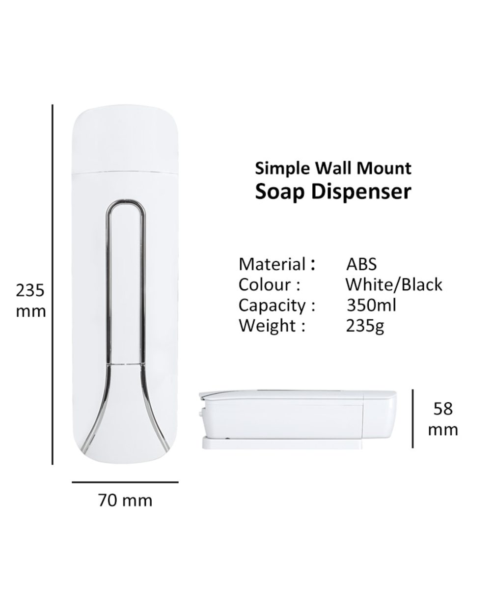 Bathroom Liquid Soap Dispenser Wall Mounted For Kitchen front-2