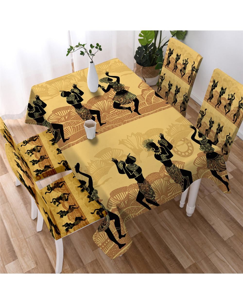 African Ancient Egyptian Printing Rectangular Tablecloths For Table Home Decoration Waterproof Anti-Stain Table Cover front-1