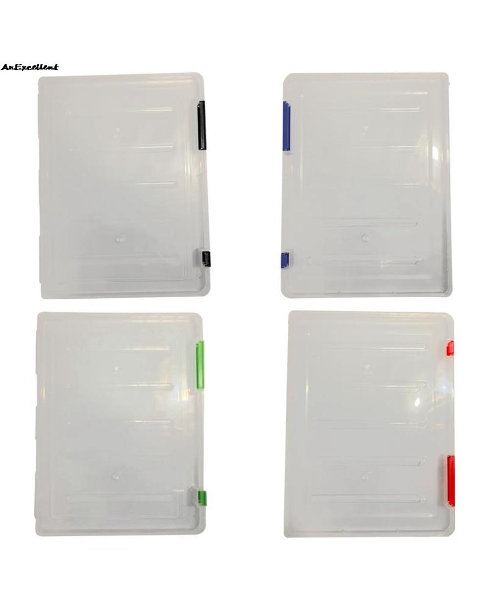 A4 File Holder Transparent Dustproof File Sorting Storage Box Portable A4 Paper Organizer Document Case Office Table De front-5