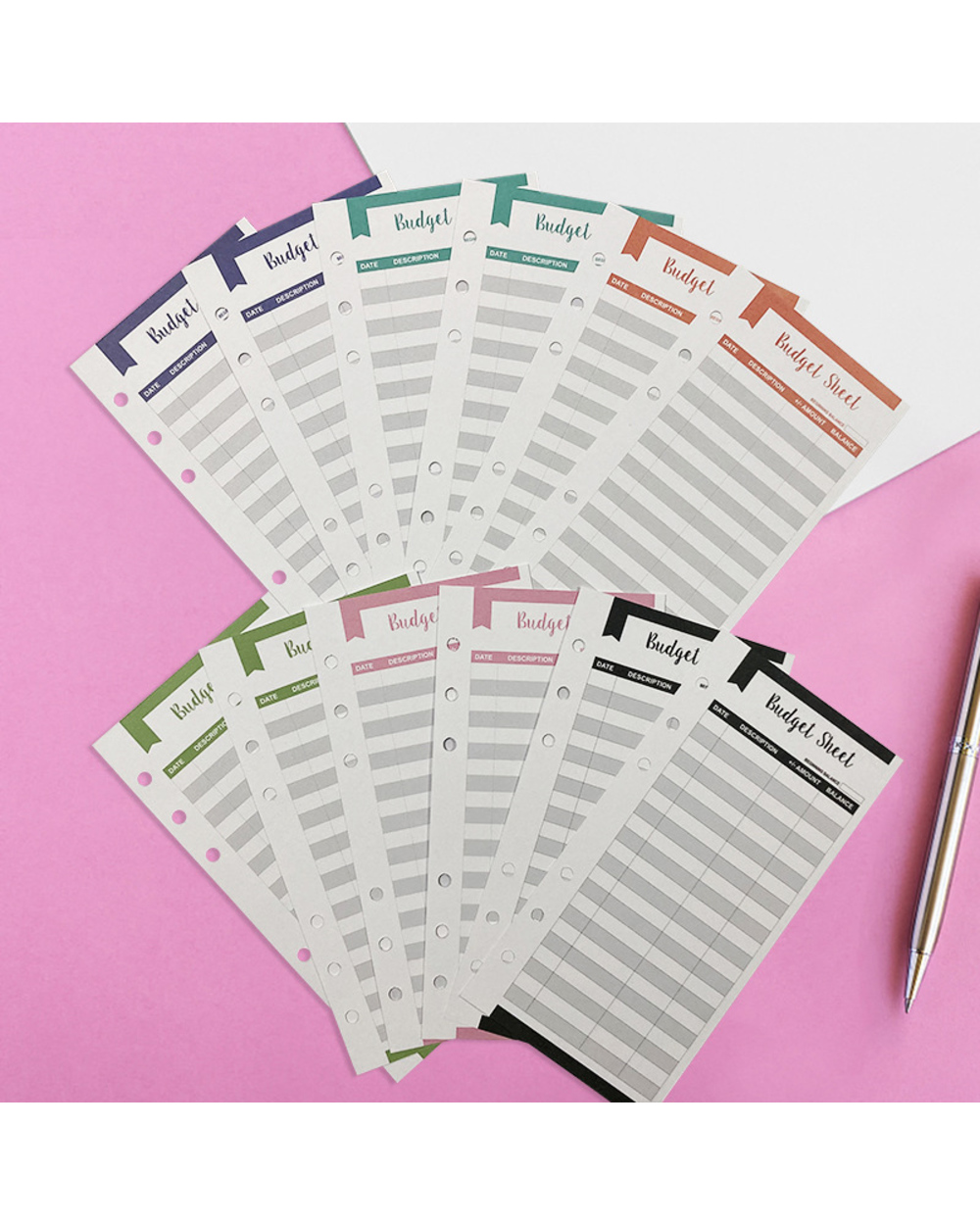 12 A6 Budget Sheets Expense Tracker Fit Budget Envelopes Cash Envelope Binder front-4