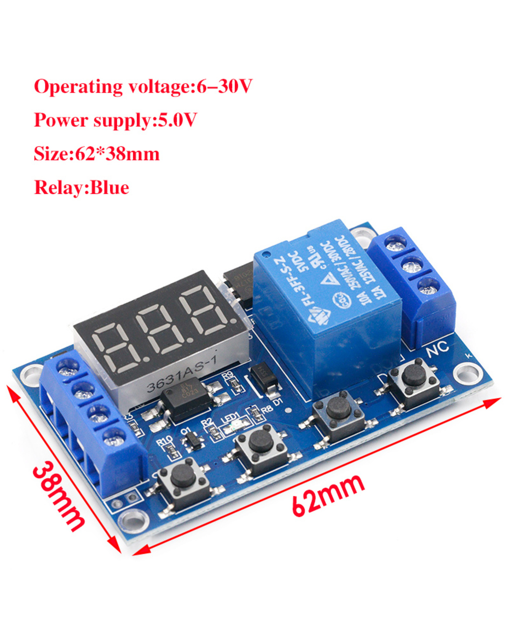 6-30V Relay Module Switch Trigger Time Delay Circuit Timer Cycle Adjustable 828 Promotion front-1