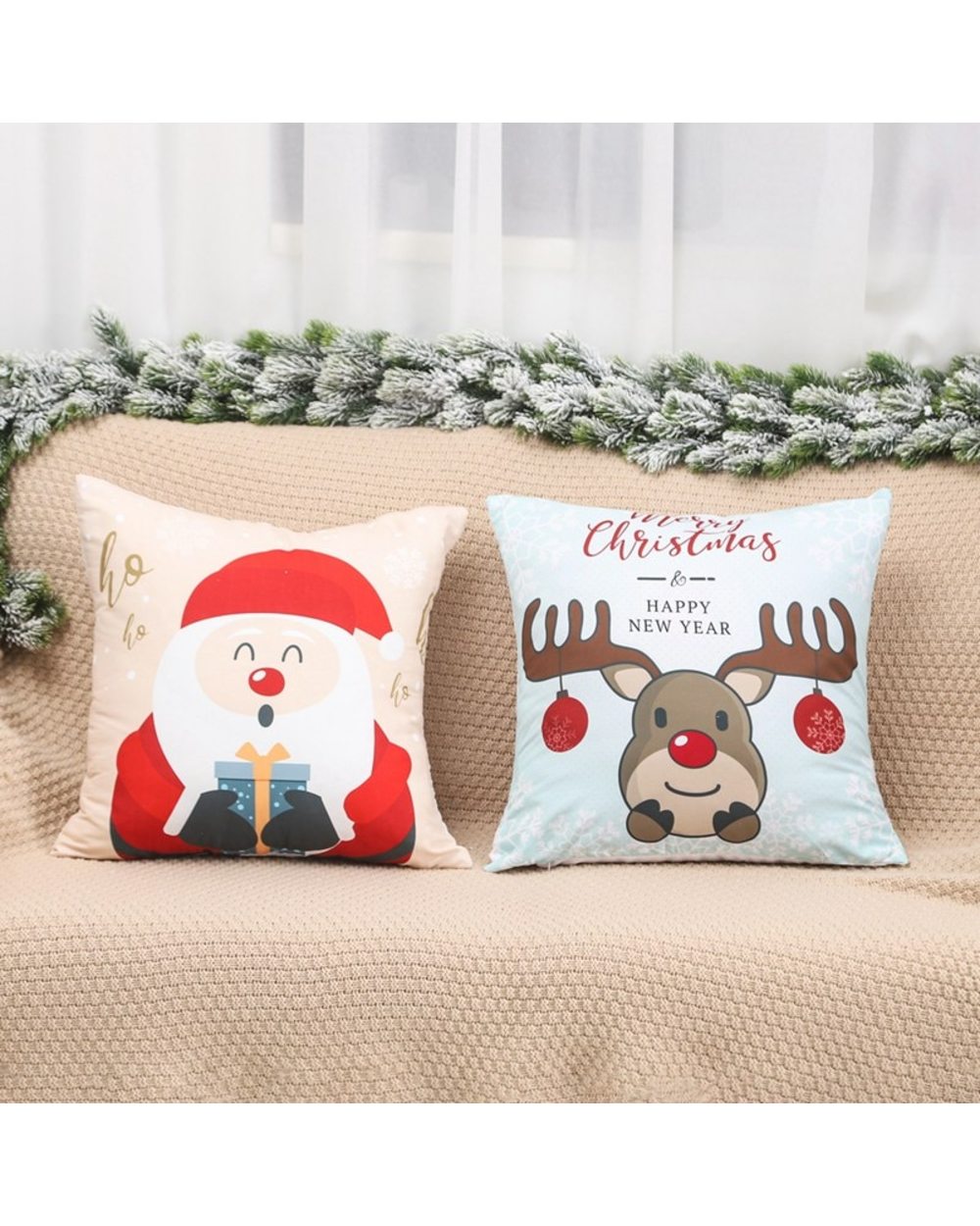 Merry Christmas Cushion Cover Santa Claus front-4