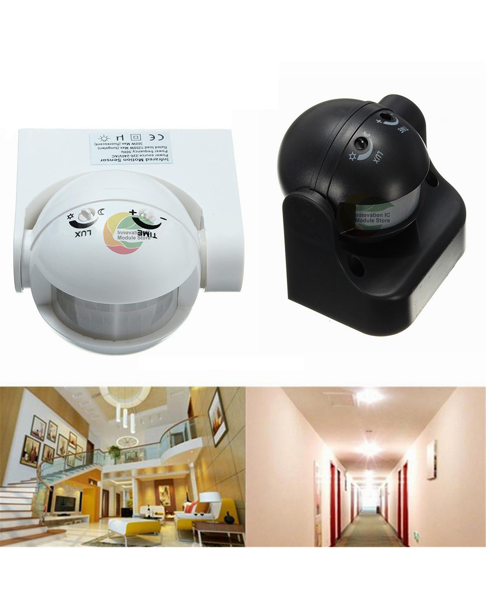 Led Motion Sensor 220V 12V Automatic Infrared Pir Infrared Detector 180 Degree Rotation Outdoor Timer Switch Motion Sen front-1