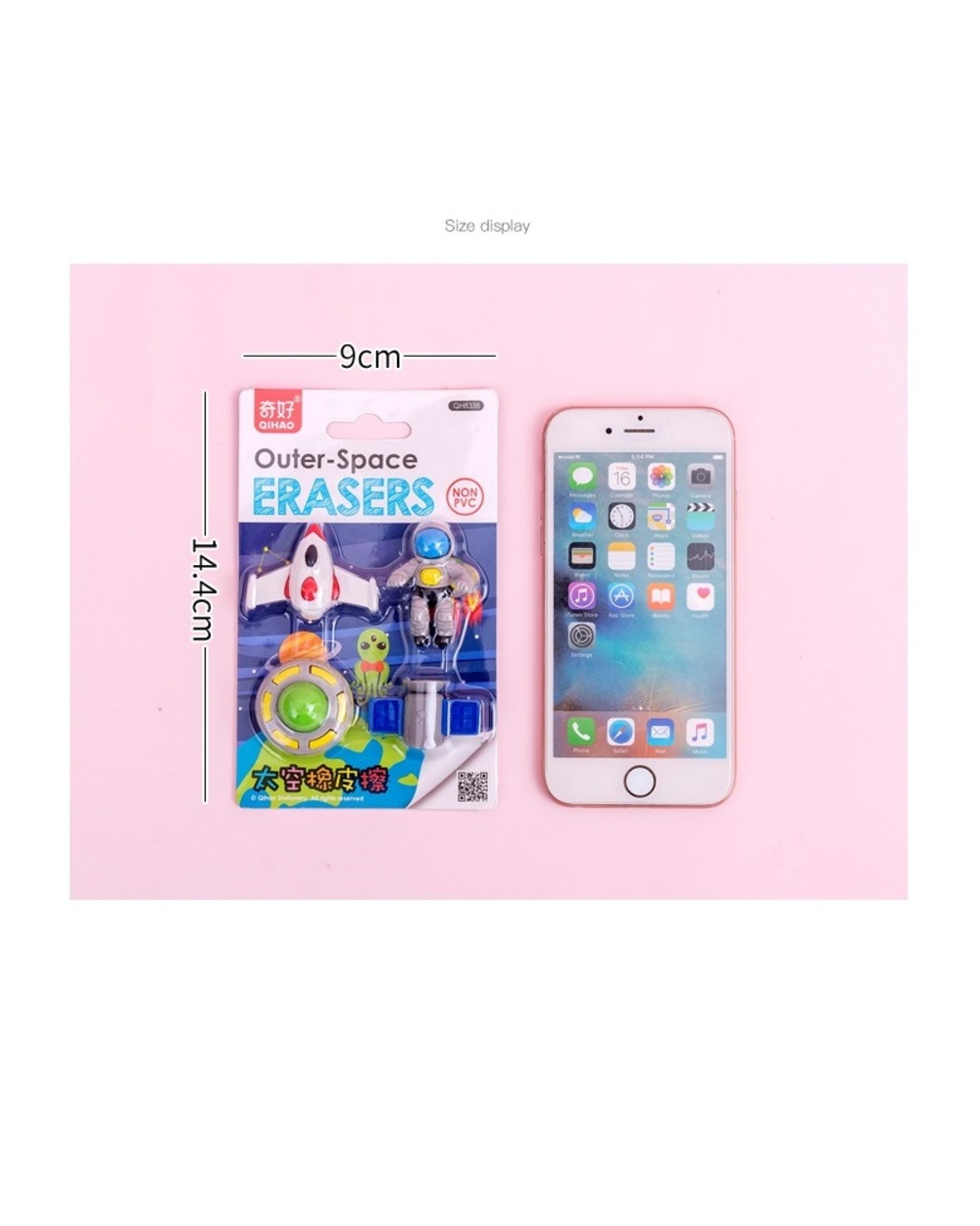 4Pcs Outer Space Eraser Set Non-Pvc Mini Rocket Astronaut Alien Rubber Erasers For Pencil Kids Gift School Student A6389 front-4