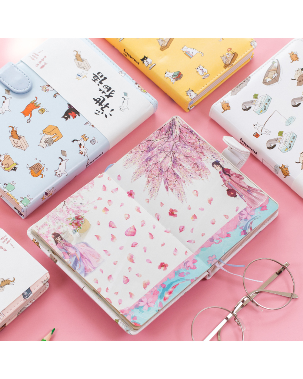 2022 Cute Cat Notebook Weekly Planner Agenda Leather Travel Diary Note Book Notitieboek Notepad Journal Supplies Statio front-2