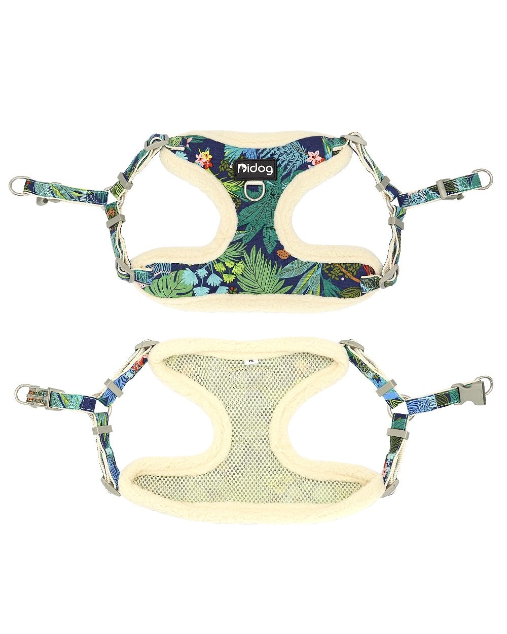 Soft Padded Mesh Harness Vest Leash For Small Dogs Chihuahua Printed Puppy Cat Harness Walking Running Leash Rope front-1