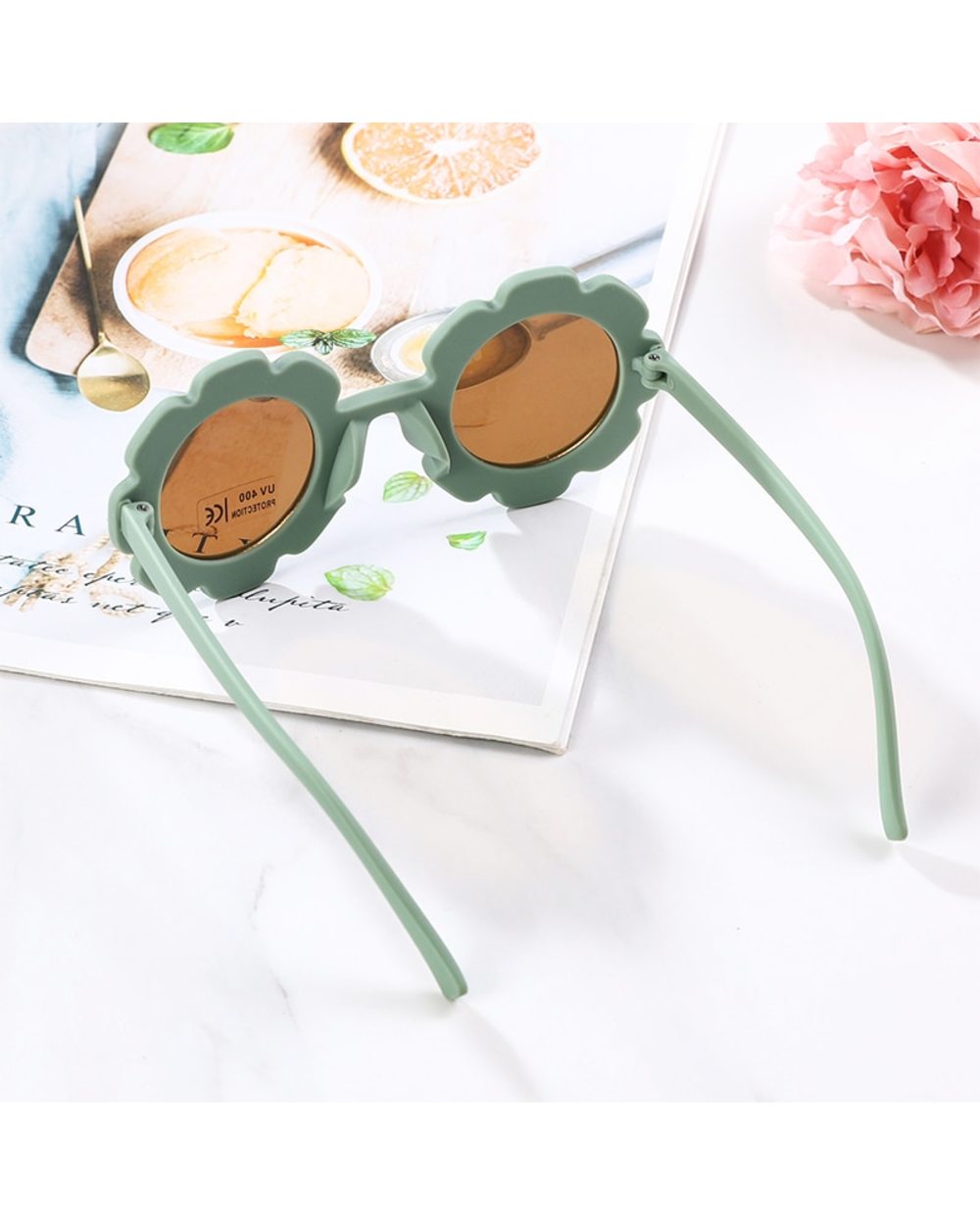 New Sun Flower Round Cute Kids Sunglasses Uv400 For Boy Girls Toddler Lovely Baby Sun Glasses Children Oculos De Sol front-5