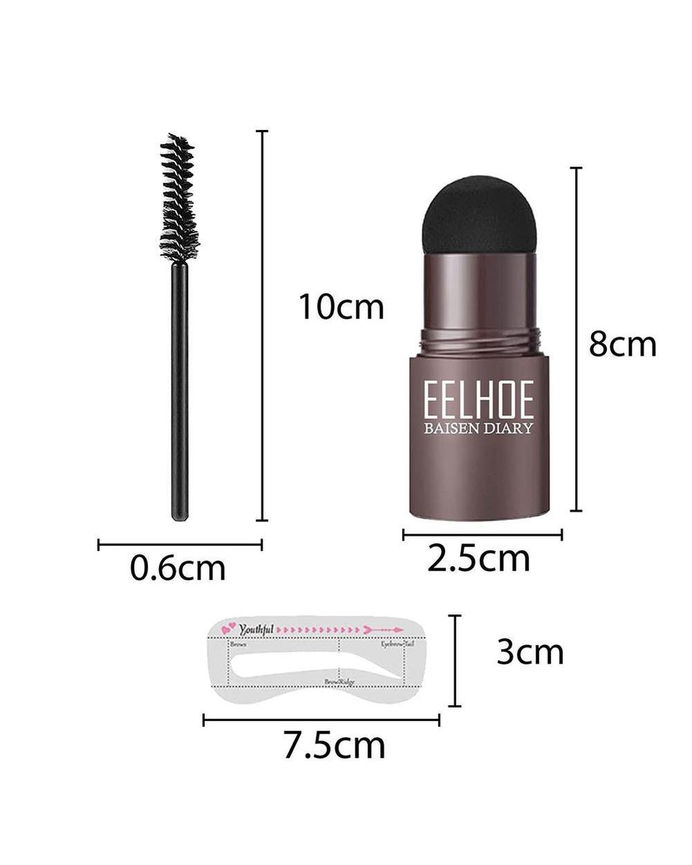 Eyebrow Shaping Kit Stamp Eyebrow Pencil And 5 Pairs Brow Stencils Kit Pen Cosmetics Waterproof Natural Color Eye Makeu front-3