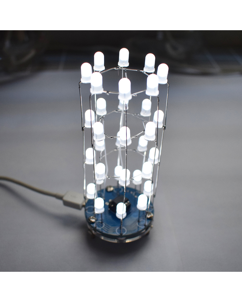 Led Cylindrical Cube8x4 Light Cube Electronic Diy Simple Making Kit For Beginners front-2