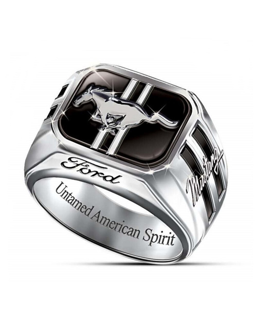 Wild Horse Rings For Men Punk Fashion Jewelry Ford Mustang Wedding Band Mens Accessory Party Gift Ring front-1