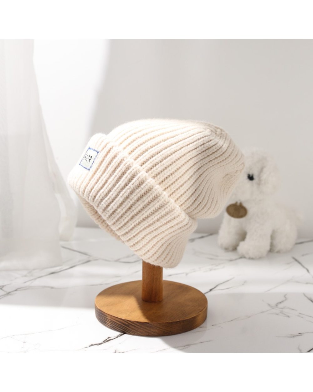 New Year Loose Big Head Knitted Hats For Women Outdoor Satin Warm Hats Beanie Caps Dome Hat Autumn Winter Hat Bonnet Fe front-1
