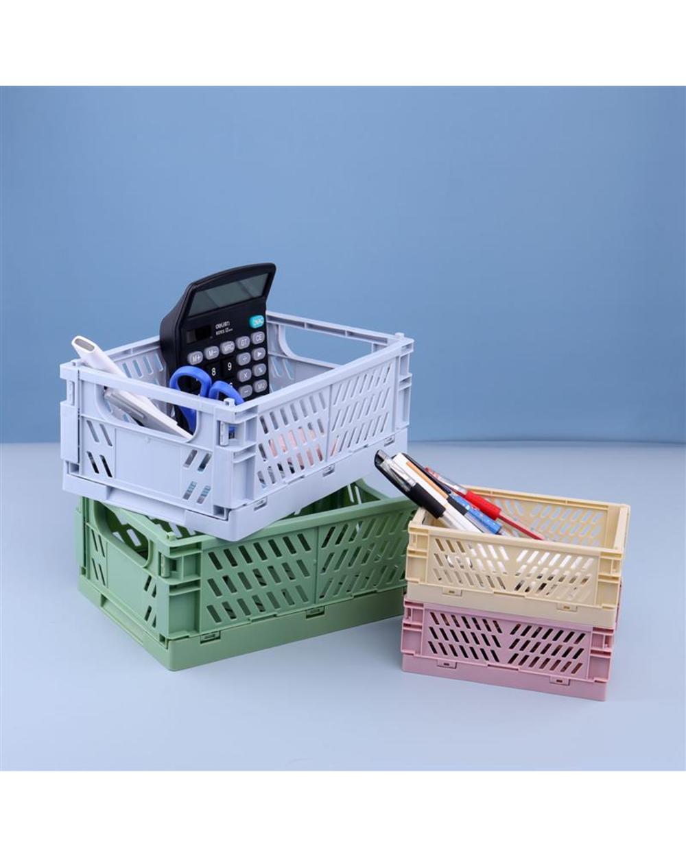 Mini Storage Case Folding Organizer Container Plastic Storage Box front-1