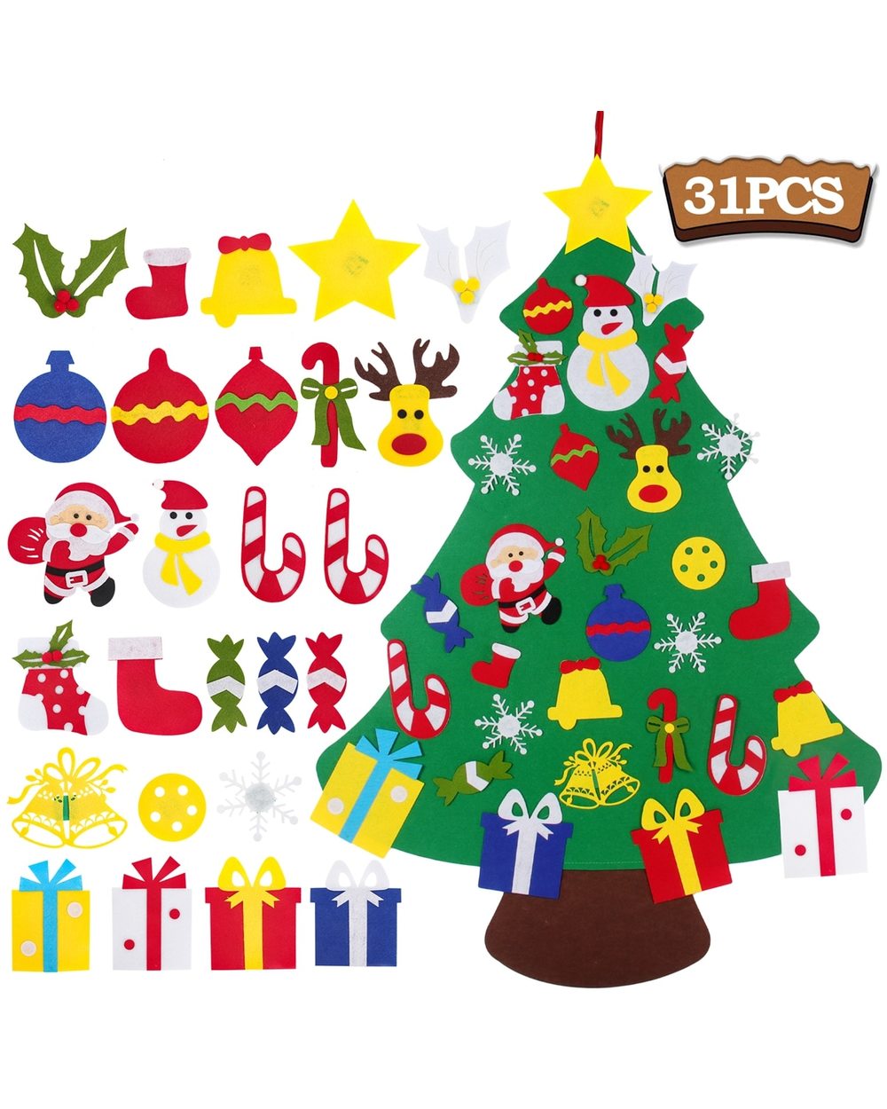 DIY Felt Christmas Tree Merry Christmas Decorations For Home front-2
