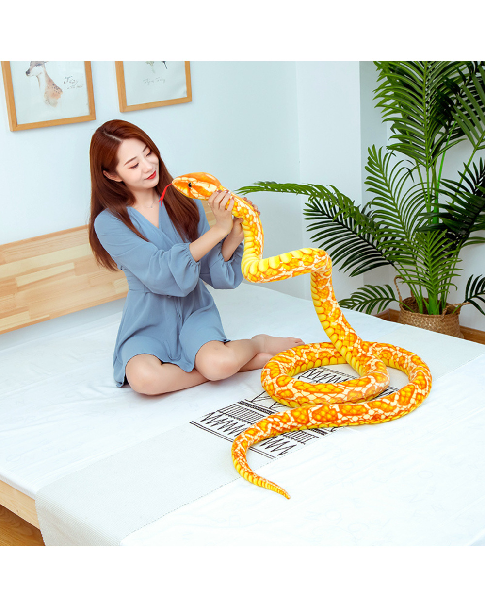 300Cm Simulation Cobra And Python Snake Plush Toys Dolls Soft Animal Stuffed Toy For Kids Children Funny Birthday Chris front-1