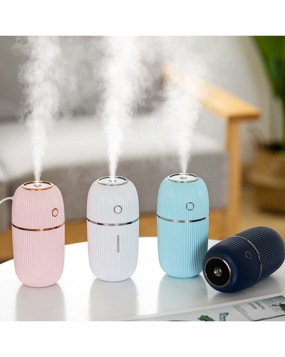 M Humidifier 300Ml Ultrasonic Usb Aroma Essential Oil Diffuser Romantic Color Night Lamp Mist Maker Humidificador Porta front-3