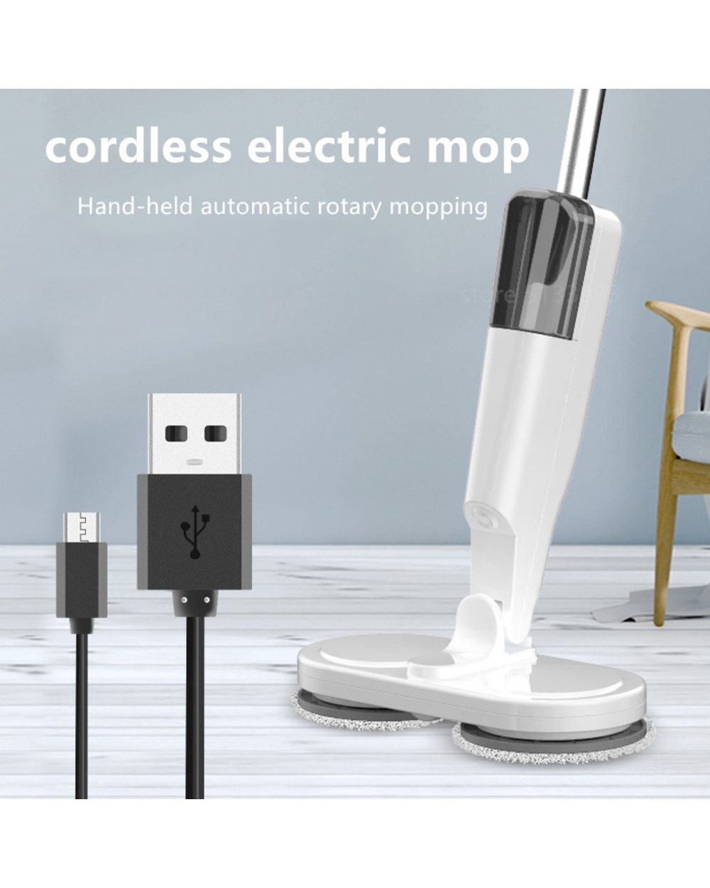 Floor Mop With Sprayer For Cleaning Handheld Wireless Rotary Electric Mop Floor Cleaning Chargeable Home Appliance front-0