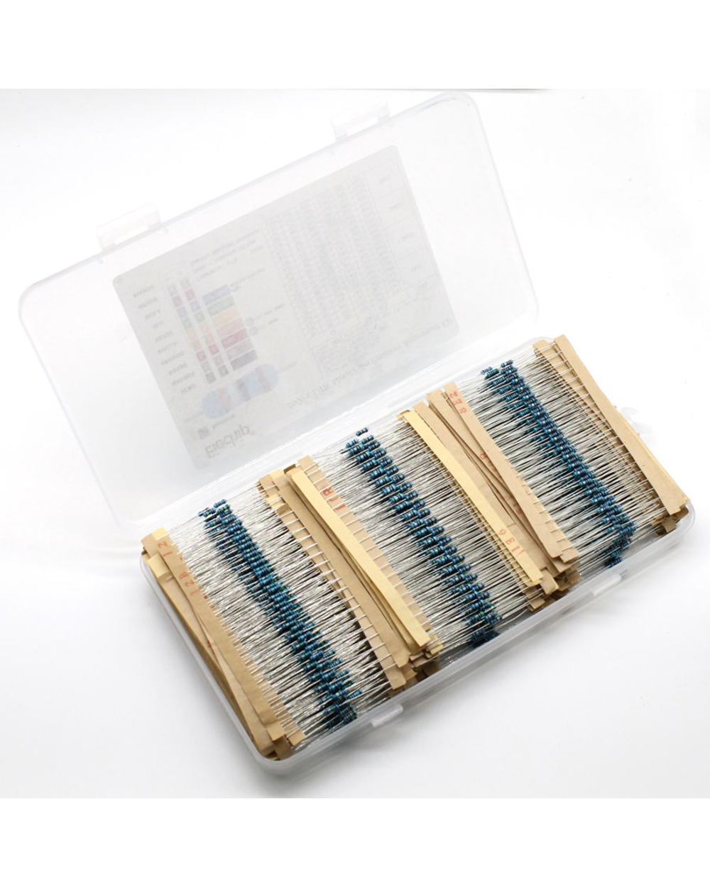 2600Pcs/Lot 130 Values 1/4W 0.25W 1% Metal Film Resistors Assorted Pack Kit Set Lot Resistors Assortment Kits Fixed Res front-2