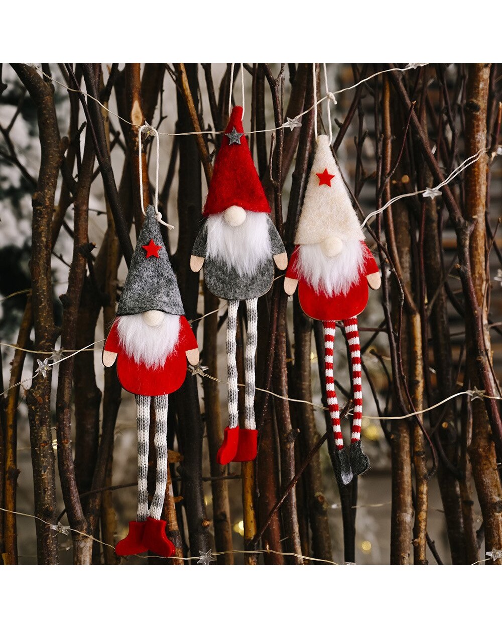 New Christmas Striped Long Legs Faceless Santa Tulip Rudolph Doll Decoration Home Pendant Gifts Ornaments Party Supplies front-1