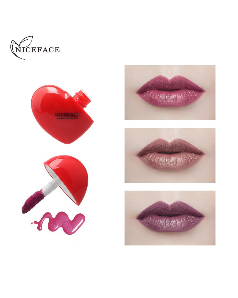 Love Mini Liquid Lipstick Lip Glaze Silky Matte Matte Lip Gloss Waterproof Non-stick Cup front-4