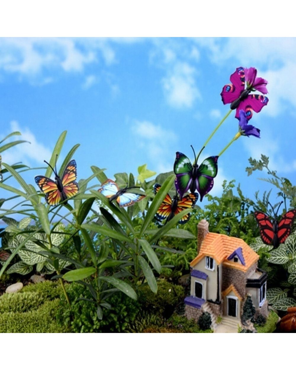 Bunch of Butterflies Garden Yard Planter Colorful Whimsical Butterfly Stakes Decoracion Outdoor Decor Flower Decoration front-1