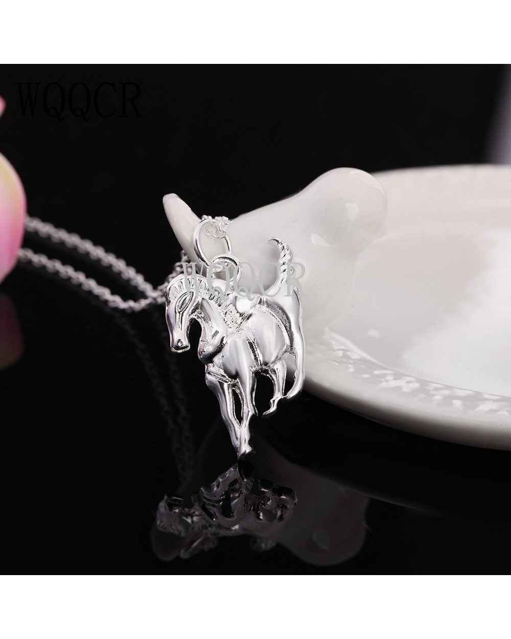 Horse Pendant Necklace Chain Necklace front-3