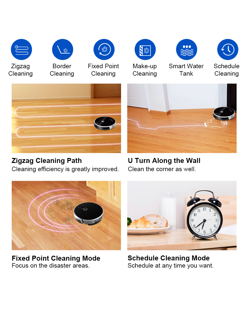 LIECTROUX C30B Robot Vacuum Cleaner AI Map Navigation,Memory,Smart Partition,WiFi front-3