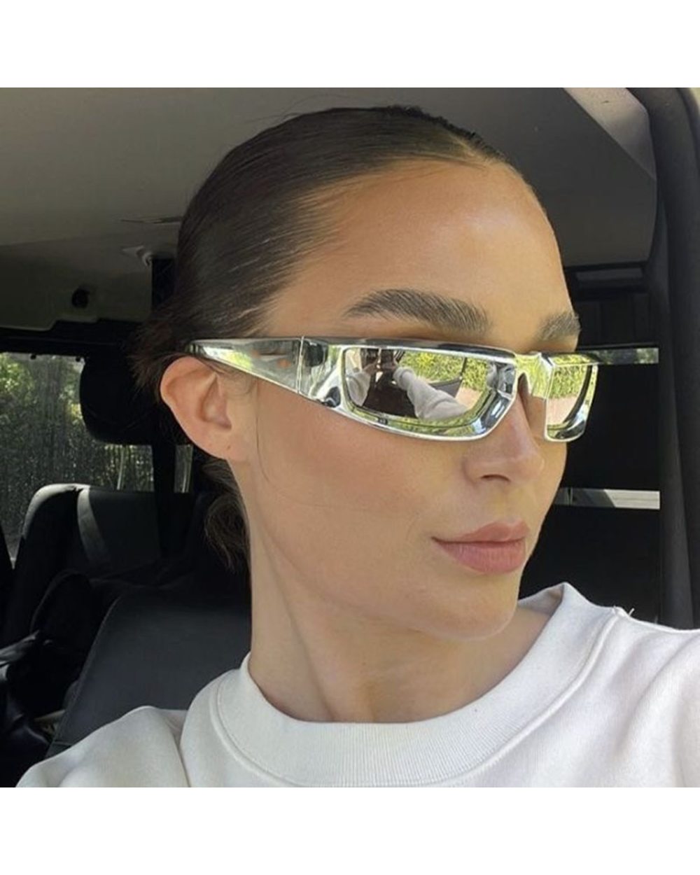 Steampunk Sport Silver Sunglasses Women Goggle Y2k Mirror Sun Glasses Men Punk Shades Eyewear Unisex Outdoor Eyeglasses front-1
