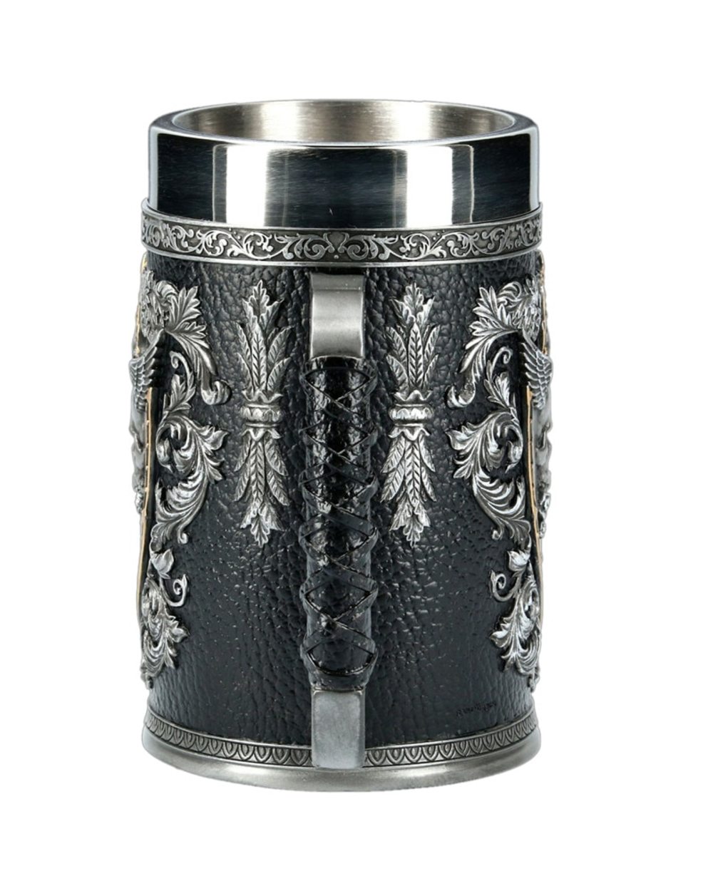 3D Mugs Stein Tankard Double Headed Eagle Winged Sword And Shield Skull Crest Stainless front-4
