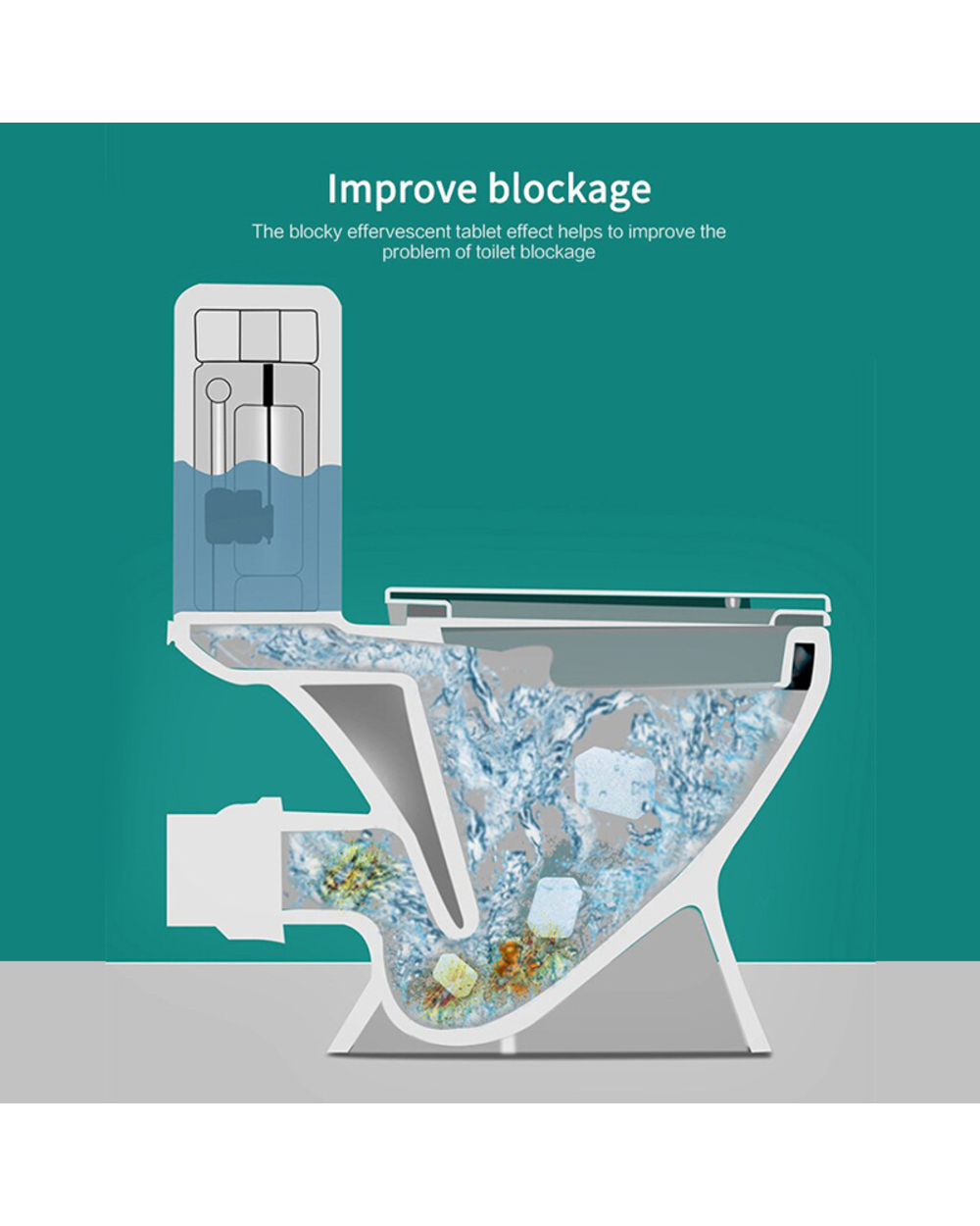 Automatic Toilet Bowl Cleaner Effervescent Tablet for Toilet Fast Remover Urine Stain Deodorant Yellow Dirt front-3