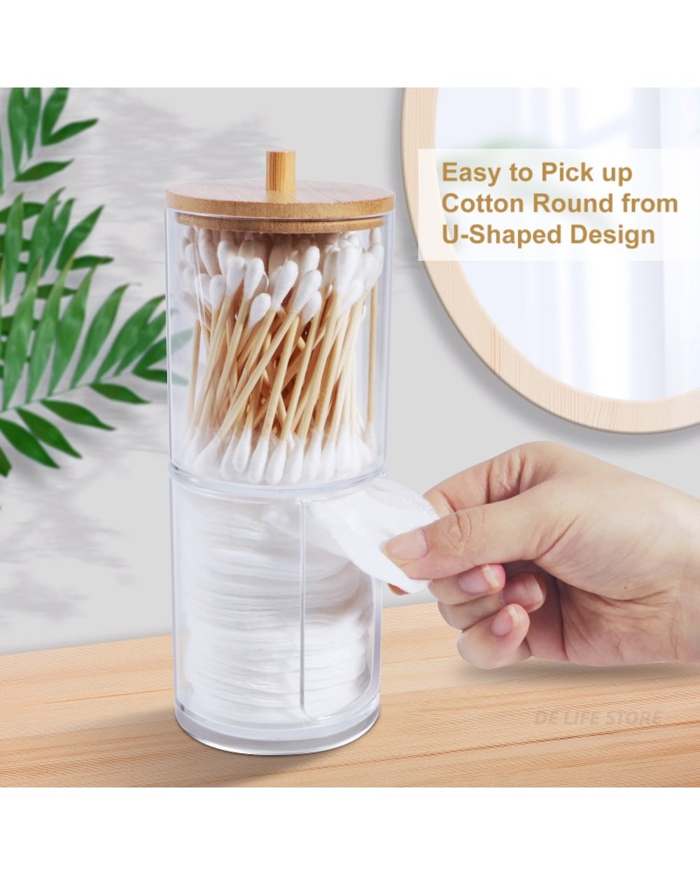 Makeup Cotton Pad Organizer Bathroom Storage Box front-5