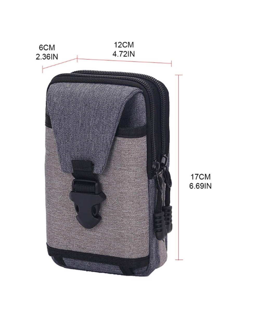 Men Vintage Canvas Waist Bag Phone Pouch Sport Belt Hip Belt Hook Loop Holster Wallet Carry Case Purse front-1