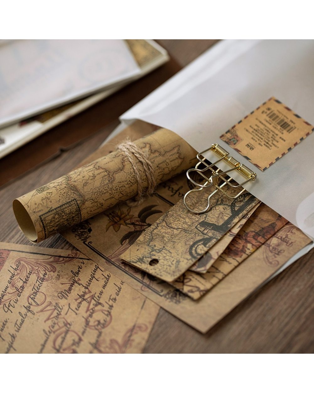 10 Sheets Retroism Series Kraft Paper Material DIY Scrapbooking Decoration Background front-2