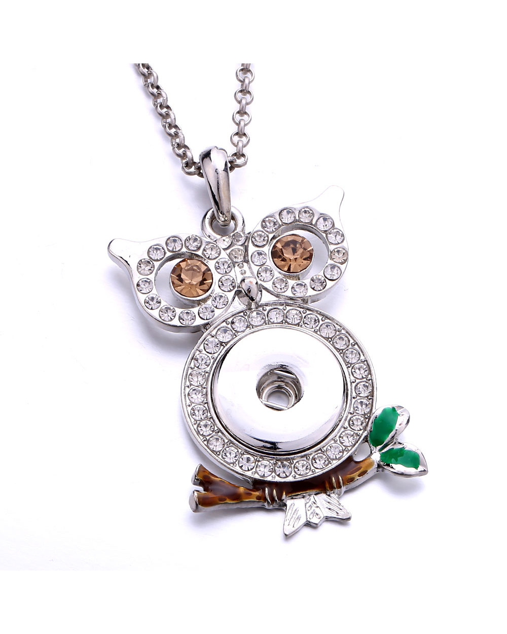 New Rhinestone Snap Jewelry 18Mm Snap Button Necklace With Chains Snap Pendant Necklace For Women Necklaces front-5
