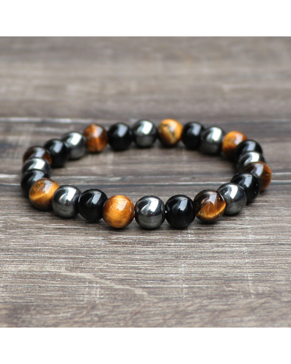 Natural Obsidian Stone Braceket Magnet Tiger Eye Beaded Bracelets Slimming Bracelet Healthy Weight Loss front-3