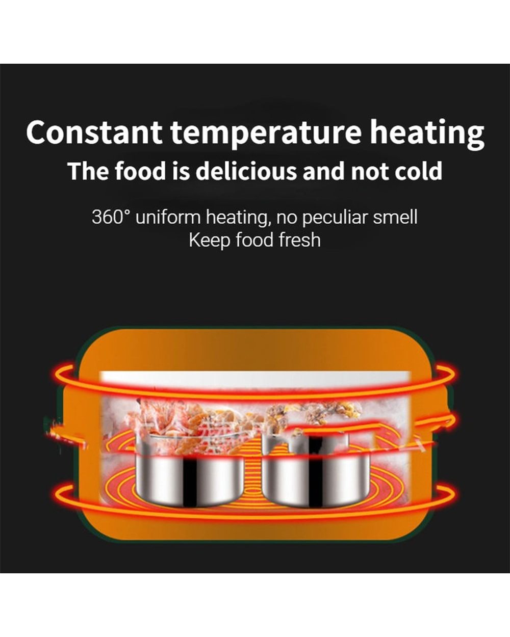 Electric Lunch Box Usb Bento Food Heater Container Car Home Office Travel Portable Warmer Stainless Steel Heating Rice front-3