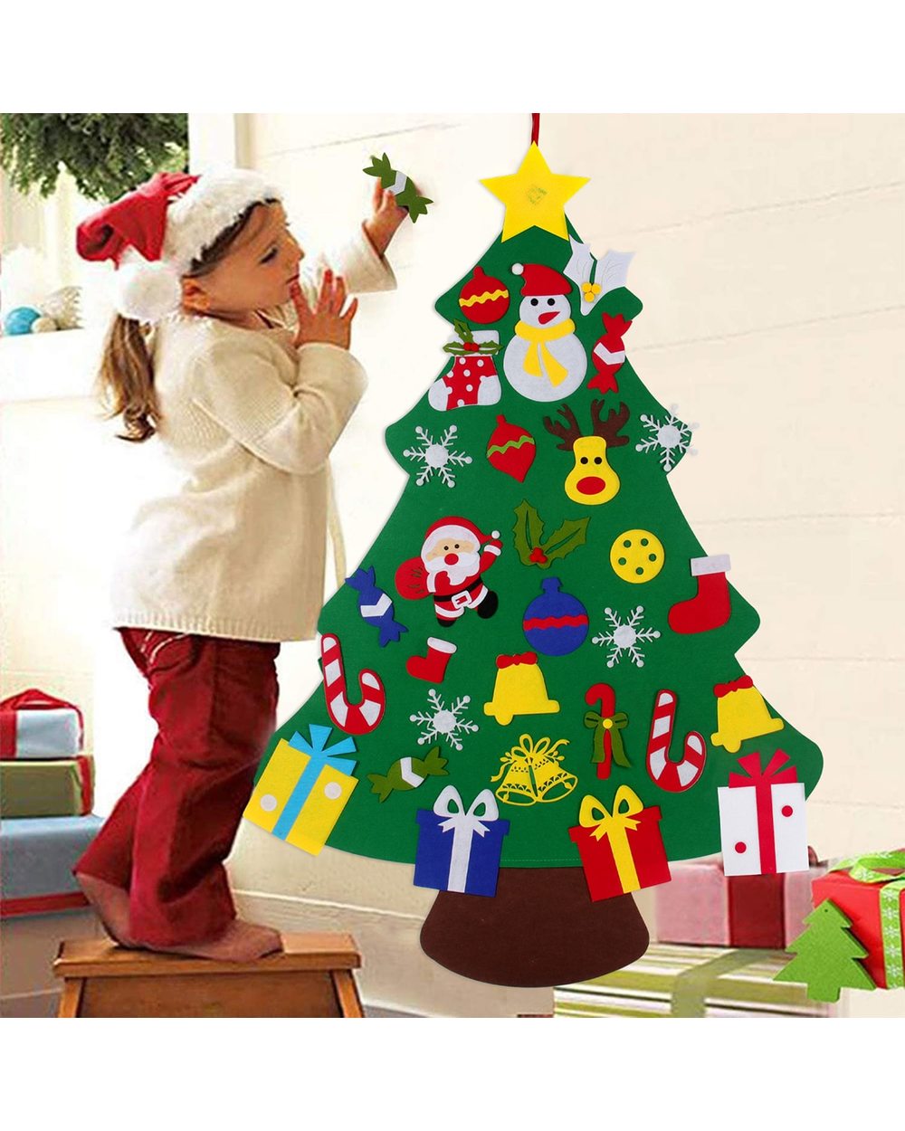 DIY Felt Christmas Tree Merry Christmas Decorations For Home front-0