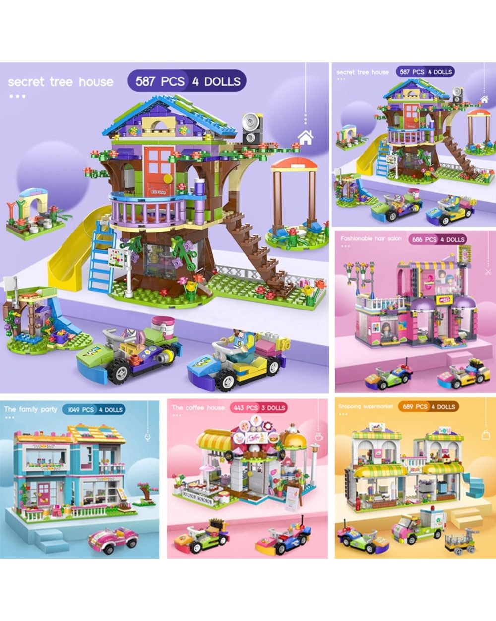 New set Secret Friends Tree House City Building Blocks Girls DIY Stacking Bricks Toys For Children With Figures Dolls front-0