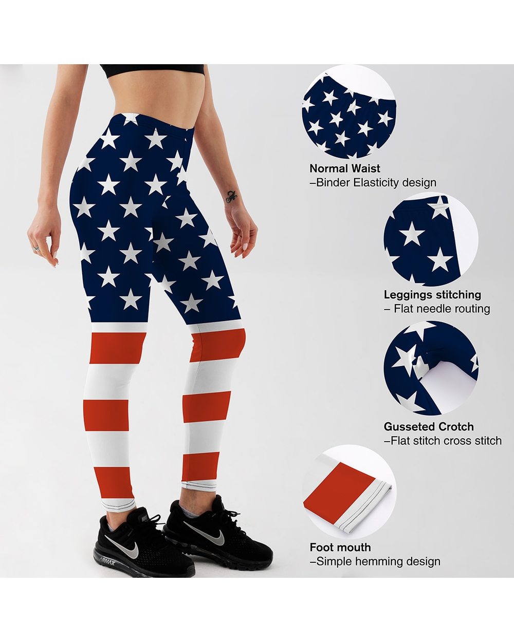 American Flag Yoga Pants Women Fitness Leggings American Flag High Waist Leggings Workout Pants front-3