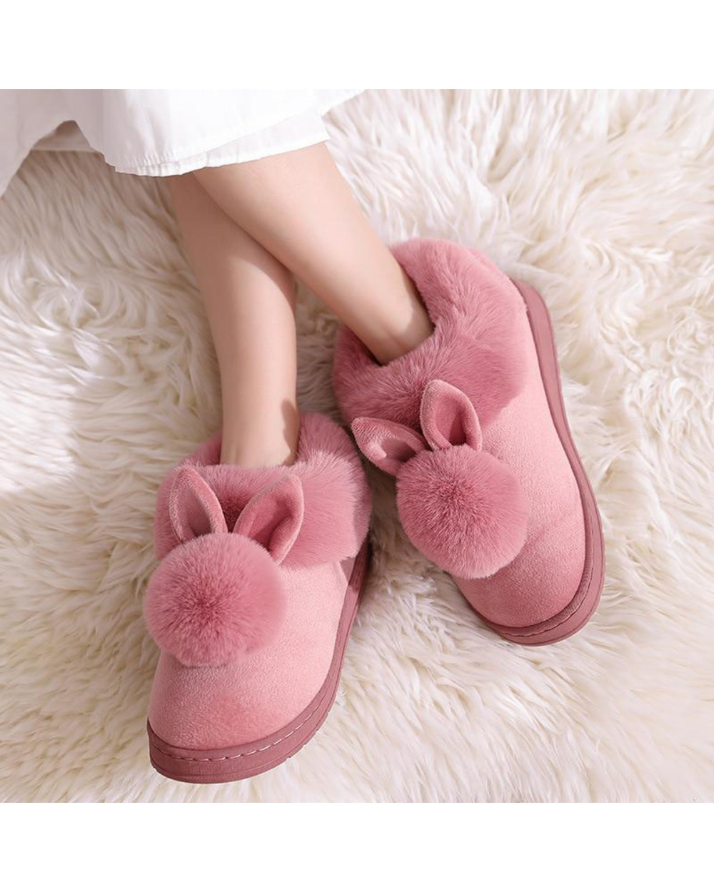 Bunny Plush Indoor Slippers front-1